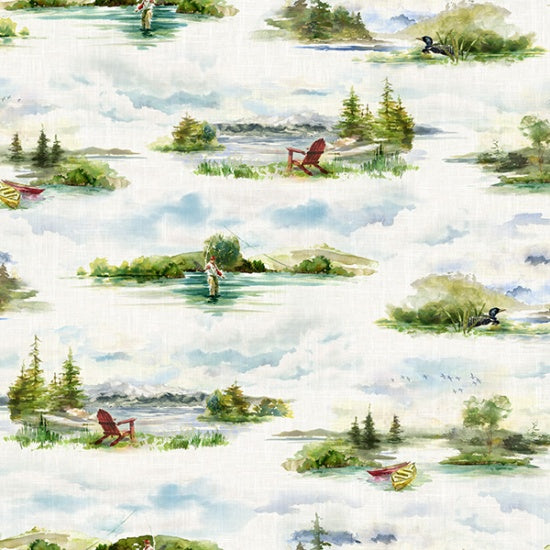 Hoffman Fabrics Fly Home Island Scenes