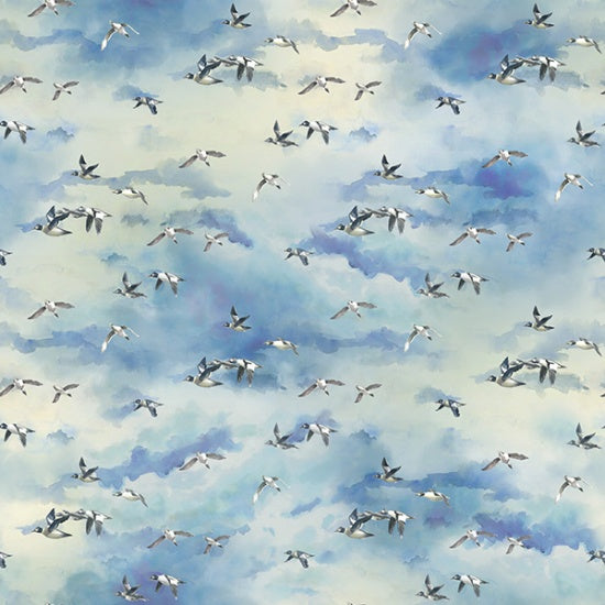 Hoffman Fabrics Fly Home Birds in the Clouds
