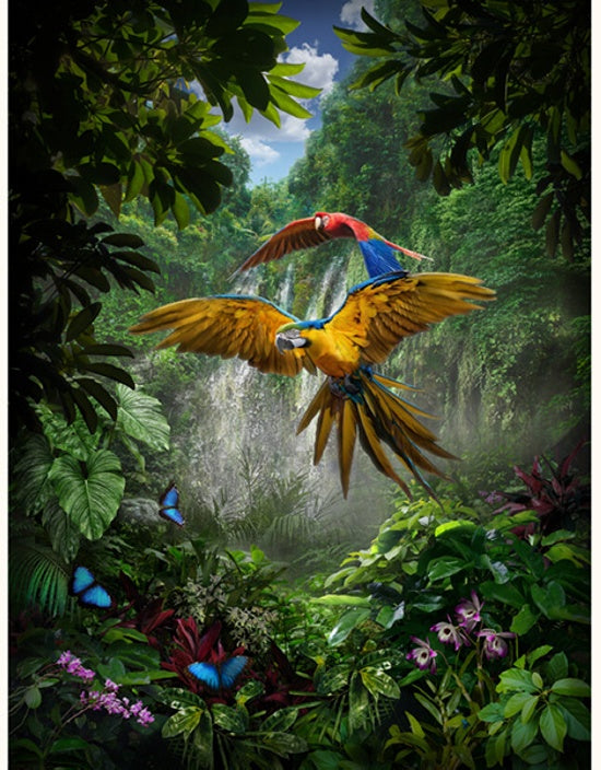 Hoffman Fabrics Call of the Wild Amazon Parrot Cotton Panel R4687-246-Amazon