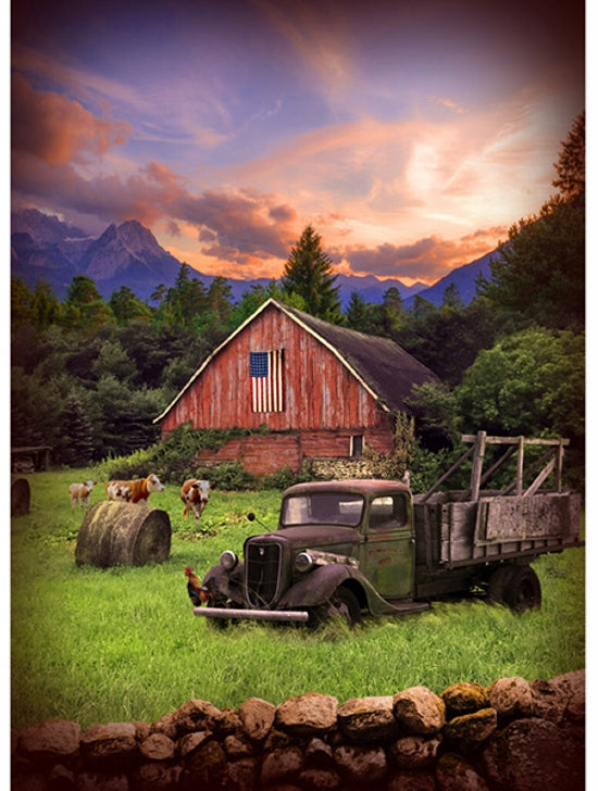 Hoffman Fabrics Sun Up to Sun Down Barn Sunrise Cotton Panel S4777-112-Dawn