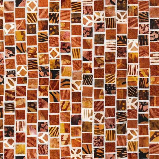 Hoffman Fabrics Rust Mosaic Cotton Fabric S4808-39-Rust