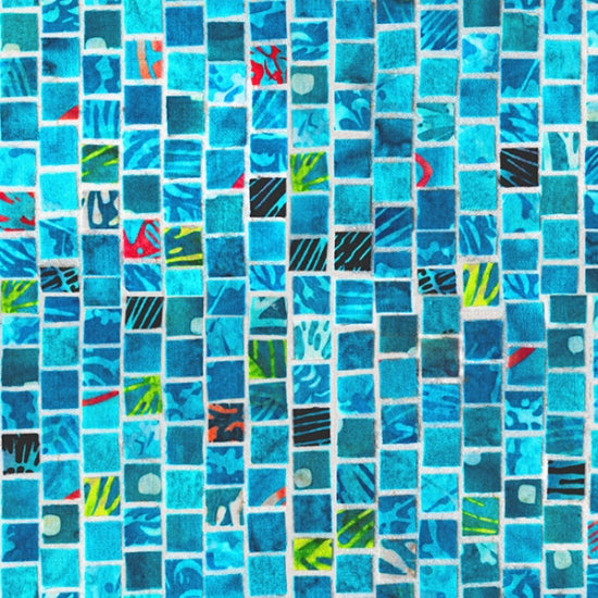 Hoffman Fabrics Aqua Mosaic Cotton Fabric S4808-41-Aqua