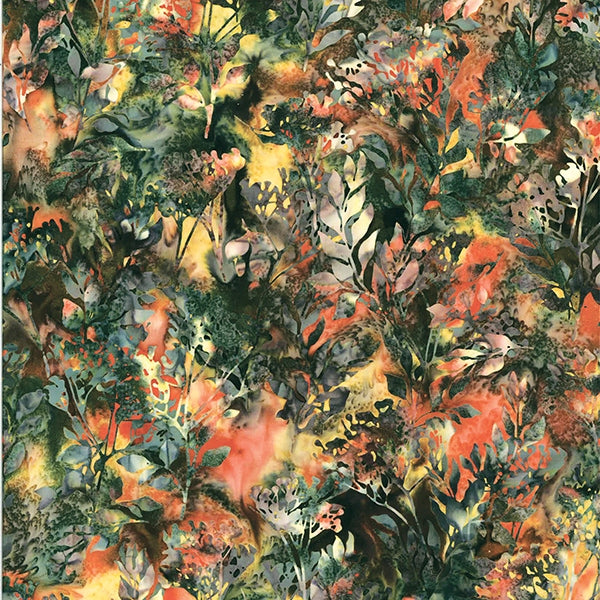 Hoffman Fabrics Rainforest Foliage Leaves Batik Fabric T2377-553-Rainforest