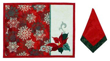 Wildfire Designs Alaska Red Poinsettia Too Table Runner Applique Quilt Kit and Fabric Kit 