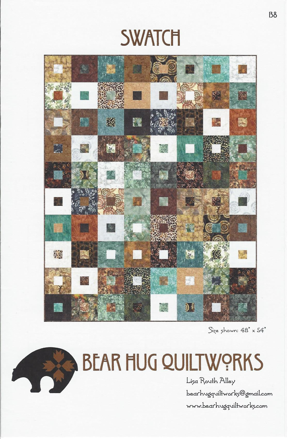Bear Hug Quiltworks Swatch Quilt Pattern Front