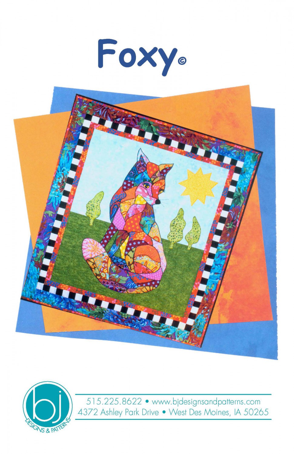 BJ Designs & Patterns Foxy Fox Applique Quilt Pattern Front