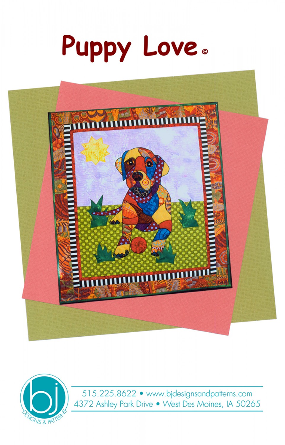 BJ Designs & Patterns Puppy Love Labrador Retriever Applique Quilt Pattern Front