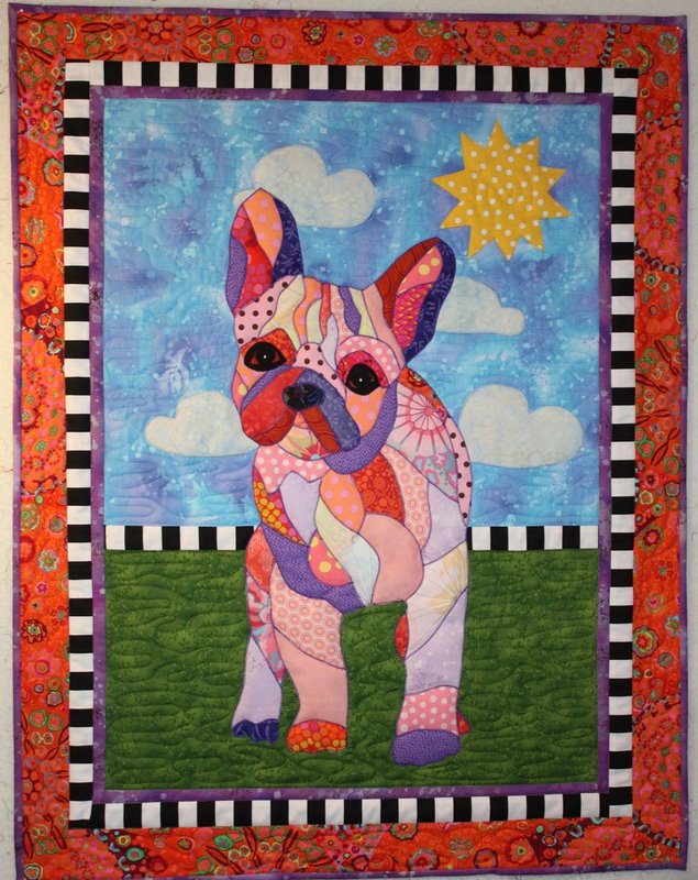 BJ Designs & Patterns Peaches French Bulldog Dog Applique Quilt Pattern