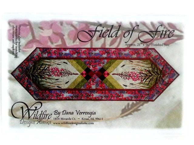 Wildfire Designs Alaska Field of Fire Table Runner Applique Quilt Pattern 