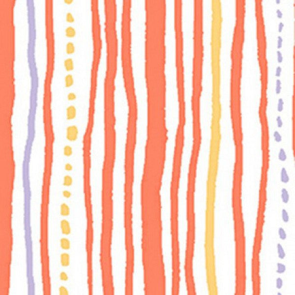 Clothworks Dark Orange Stripe Safari Sweet Organic Cotton Fabric Detail