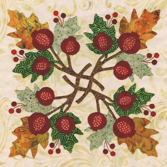 P3-1800 Block 9 Pomegranate Wreath
