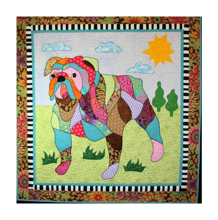 BJ Designs & Patterns Max the Bulldog Dog Applique Quilt Pattern 