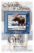 Wildfire Designs Alaska Moose n Spruce Applique Quilt Pattern in Blue 