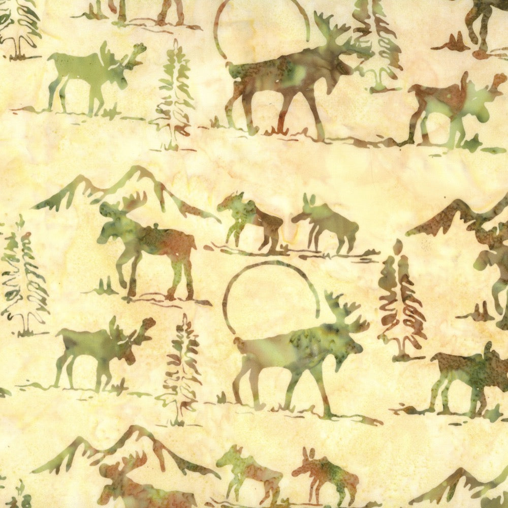 Hoffman Fabrics Willow Moose Batik Fat Quarter F2031-184-Willow
