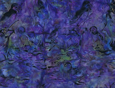Hoffman Fabrics Orchid Purple Puffin Bird Batik Fabric F2097-223-Orchid