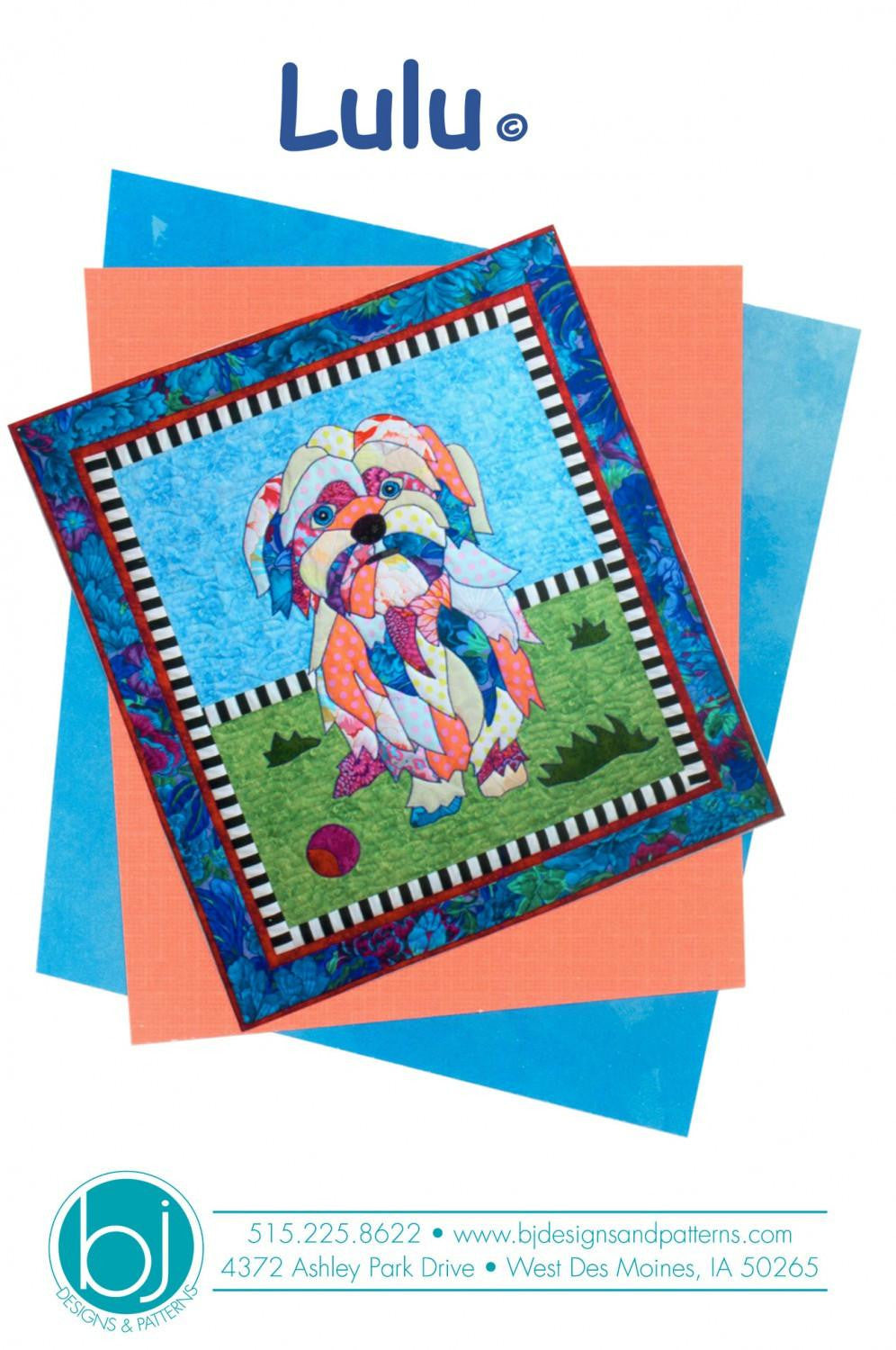BJ Designs & Patterns Lulu the Dog Applique Quilt Pattern Front Cover