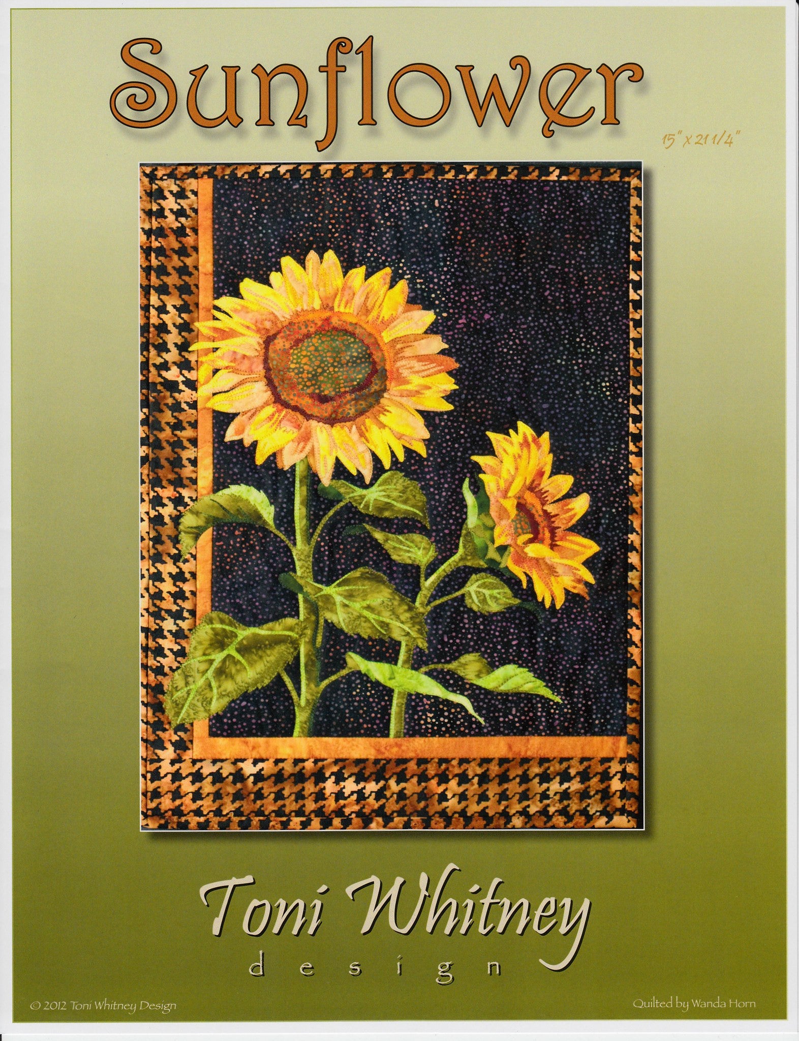 Toni Whitney Design Sunflower Applique Quilt Pattern 