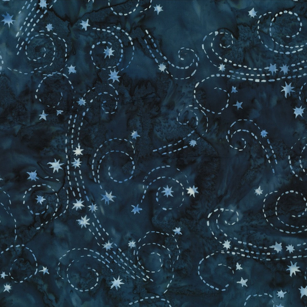 Hoffman Fabrics Storm Snow Swirl Batik Fabric G2209-147-Storm