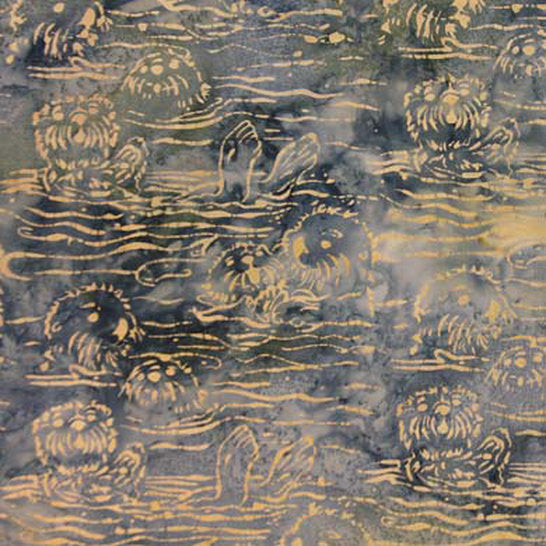 Hoffman Fabrics Glacier Blue Grey Otter Batik Fabric H2281-183-Glacier