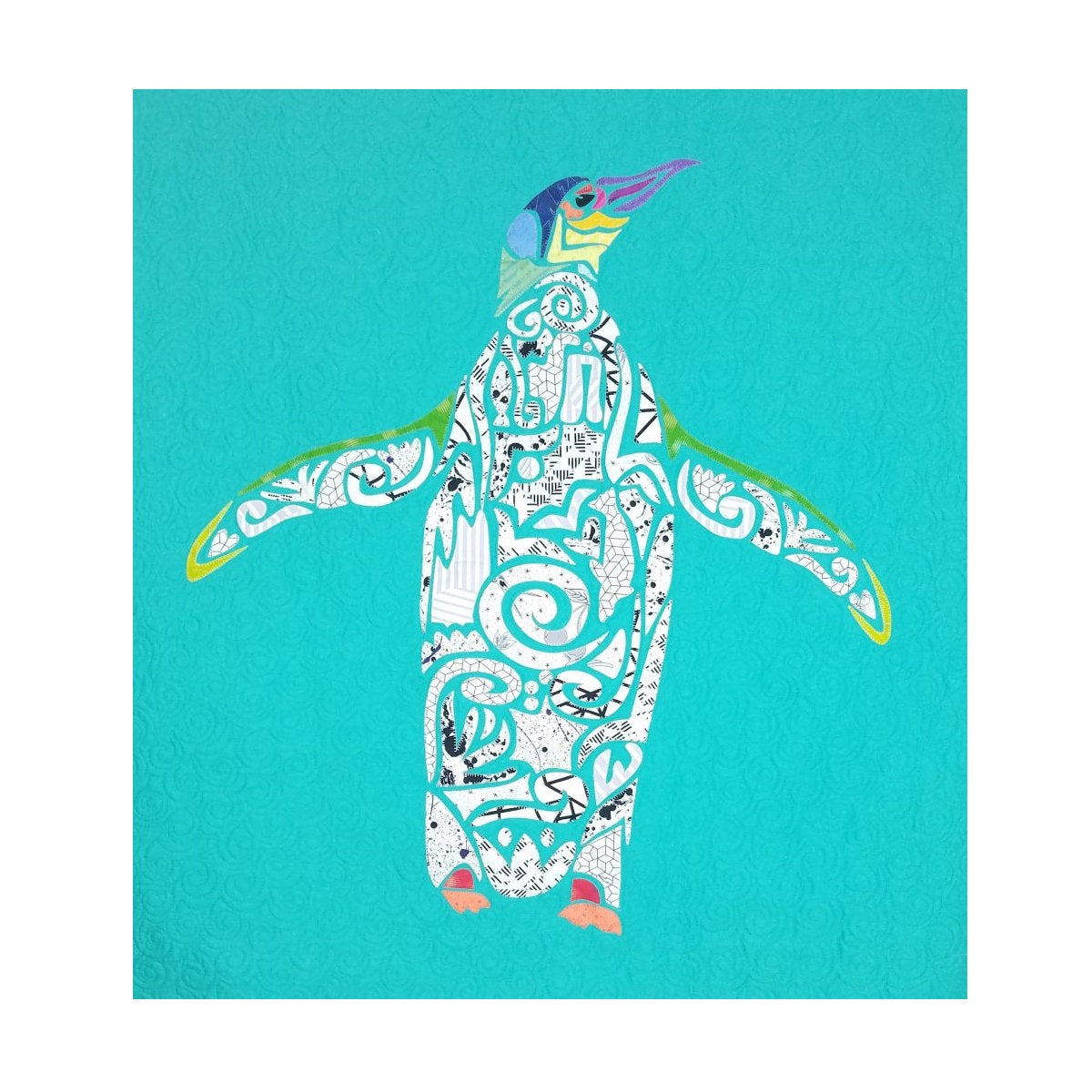 Madi Hastings Picasso Penguin Applique Quilt Pattern Example Quilt