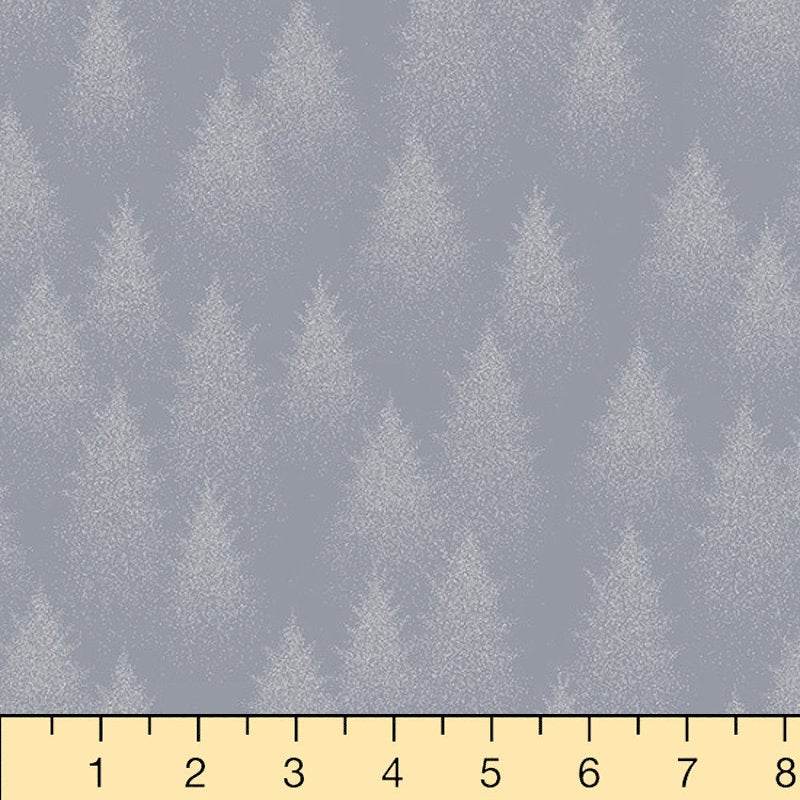 Hoffman Fabrics Sparkle and Fade Trees Cotton Fabric S4701-76S-Pewter-Silver