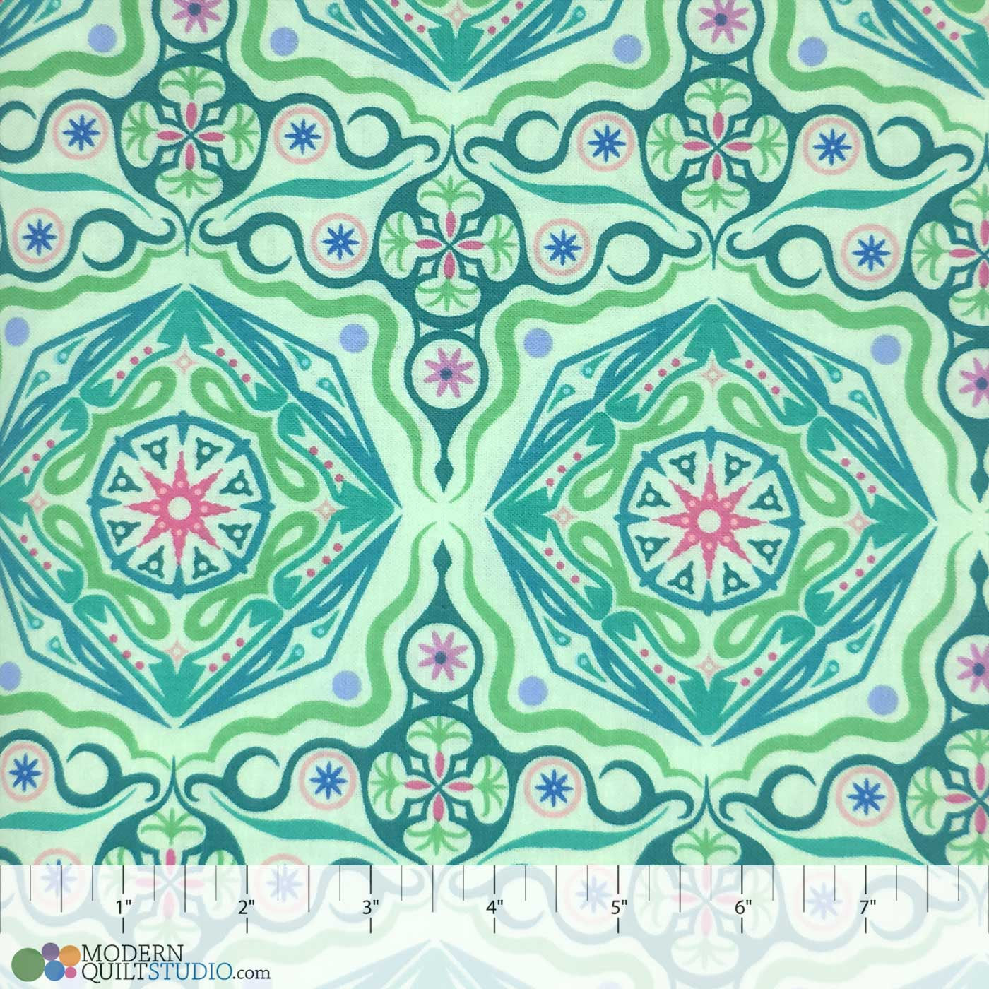 Modern Quilt Studio Dreamy Magic Carpet Green Cotton Fabric 6996-40