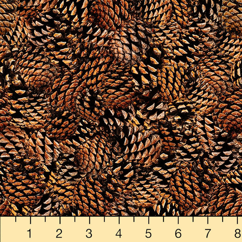 Hoffman Fabrics Fresh Freeze Pinecones S4718-141-Pine