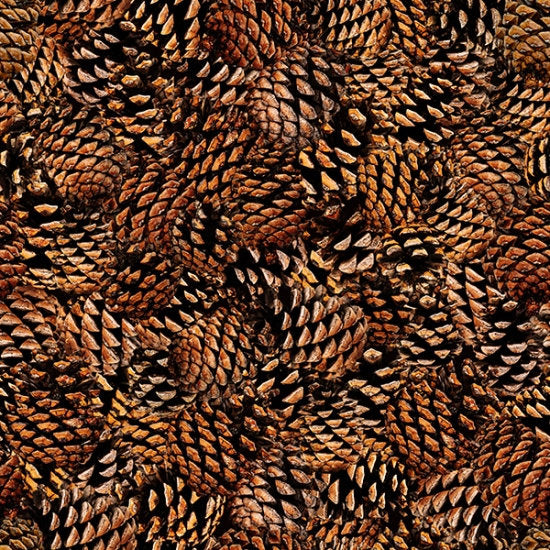 Hoffman Fabrics Fresh Freeze Pinecones S4718-141-Pine