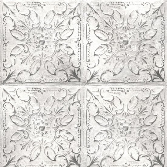 Hoffman Fabrics McKenna Ryan Vintage Farmhouse Off White Tin Tiles Cotton Fabric MRD15-289-Off-White