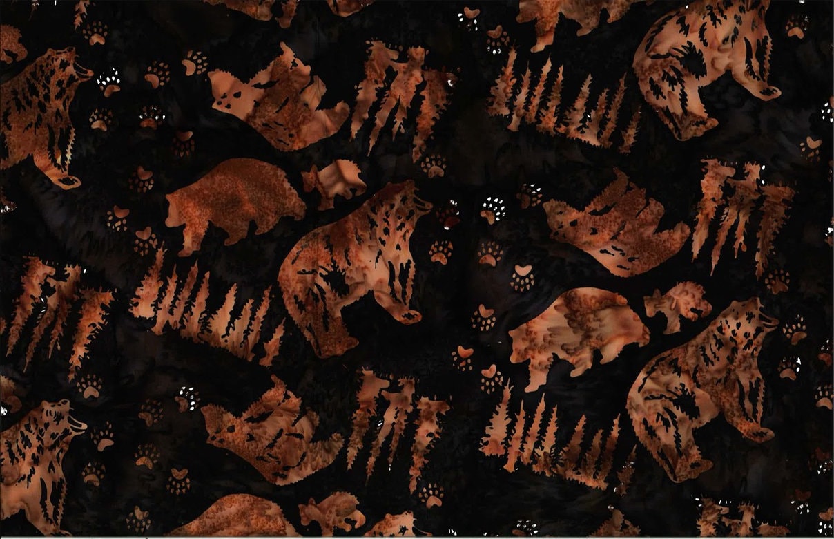 Hoffman Fabrics Mahogany Black Bear Batik Fabric S2338-125-Mahogany