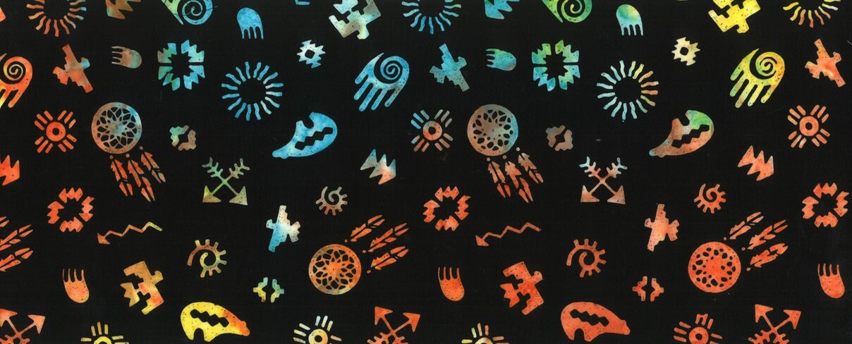 Hoffman Fabrics Flair Native Symbols Batik Fabric S2311-615-Flair
