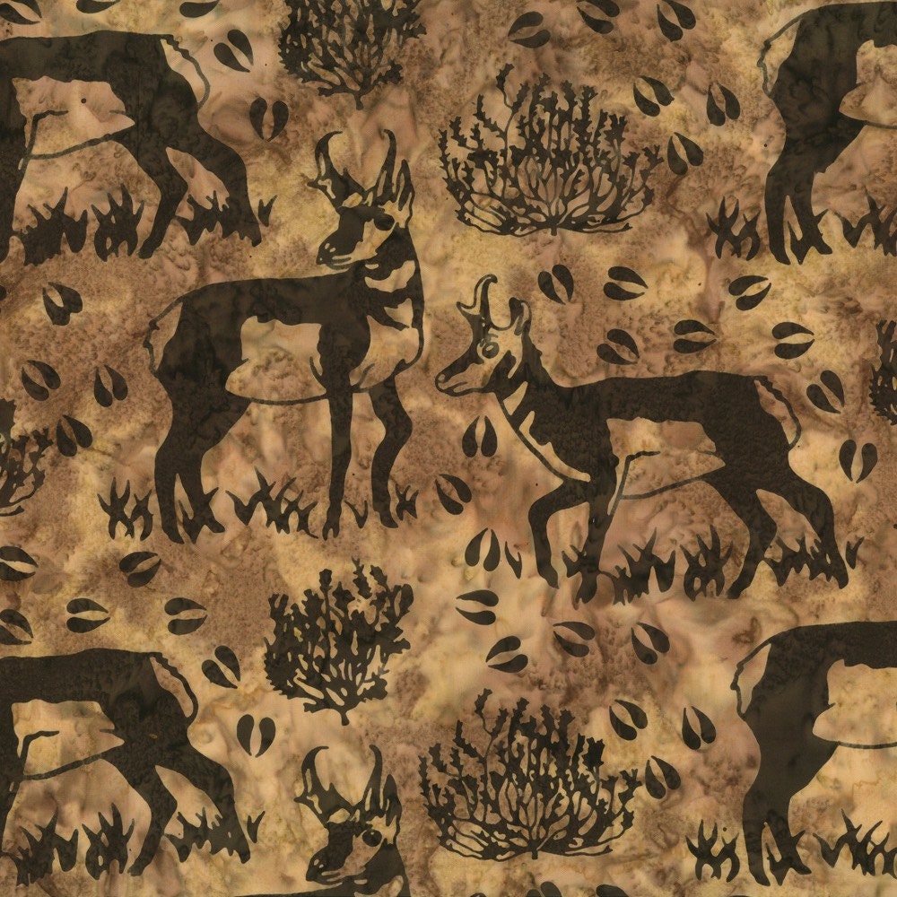 Hoffman Fabrics Saddle Brown Antelope Batik Fabric P2077-372-Saddle