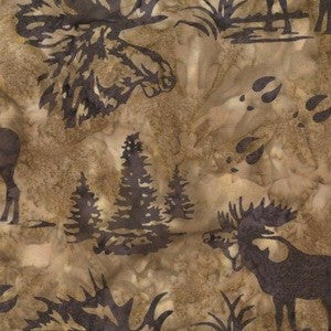 Hoffman Fabrics Mocha Brown Bull Moose Batik Fabric N2911-171-Mocha
