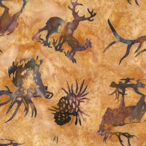 Hoffman Fabrics Amber Elk Batik Fabric N2913-36-Amber
