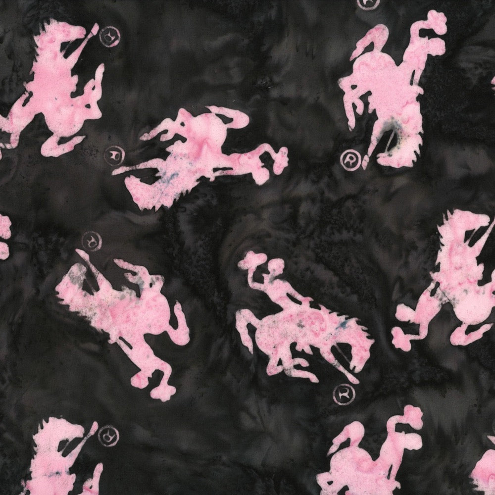 Hoffman Fabrics Tea Rose Wyoming Bucking Horse Batik Fat Quarter P2073-153-Tea-Rose