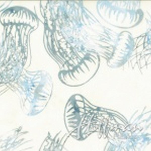 Hoffman Fabrics From the Depths Bluegrass Blue Grey Jellyfish Batik Fabric Q2168-581-Bluegrass