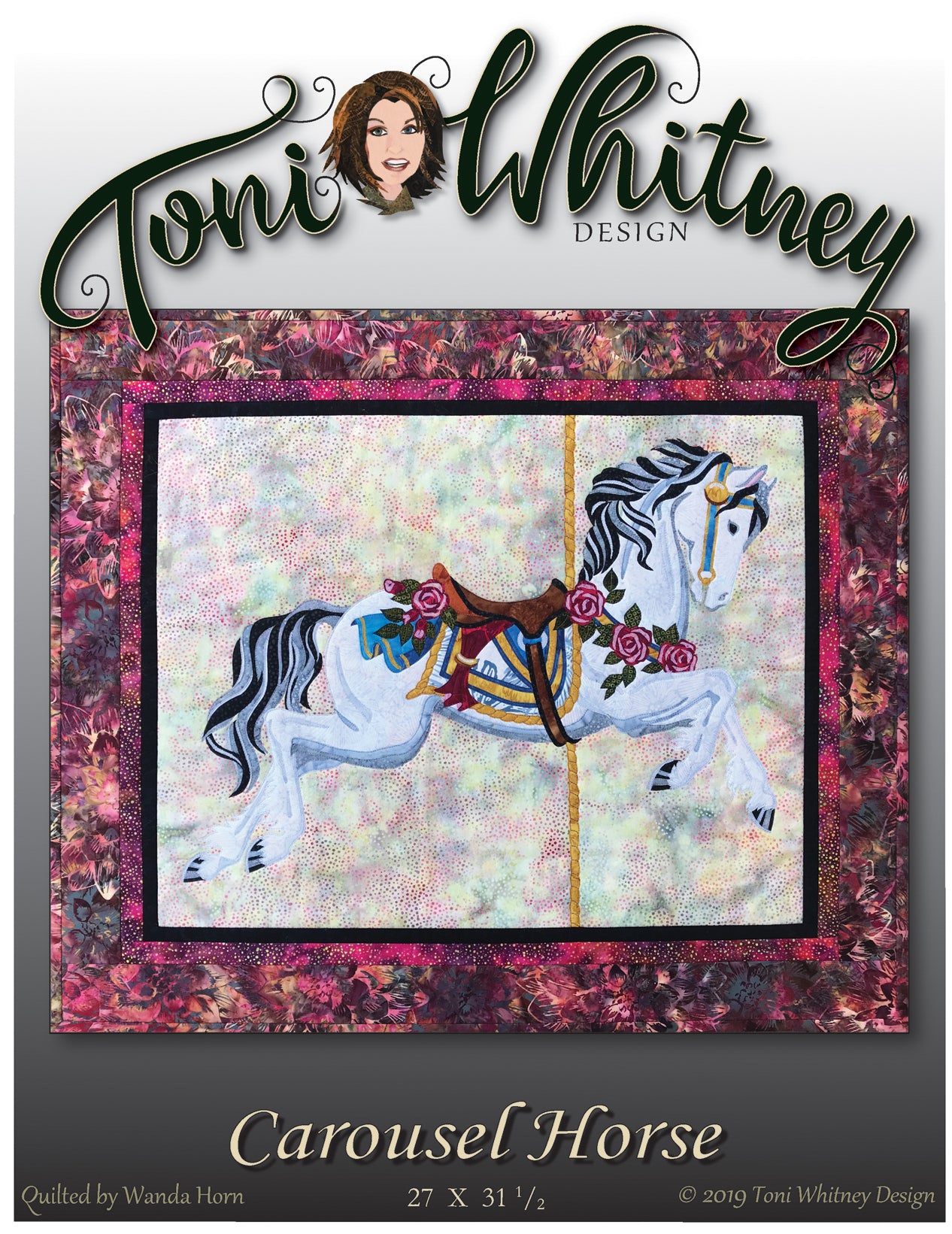 Toni Whitney Design Carousel Horse Applique Quilt Pattern Front Cover