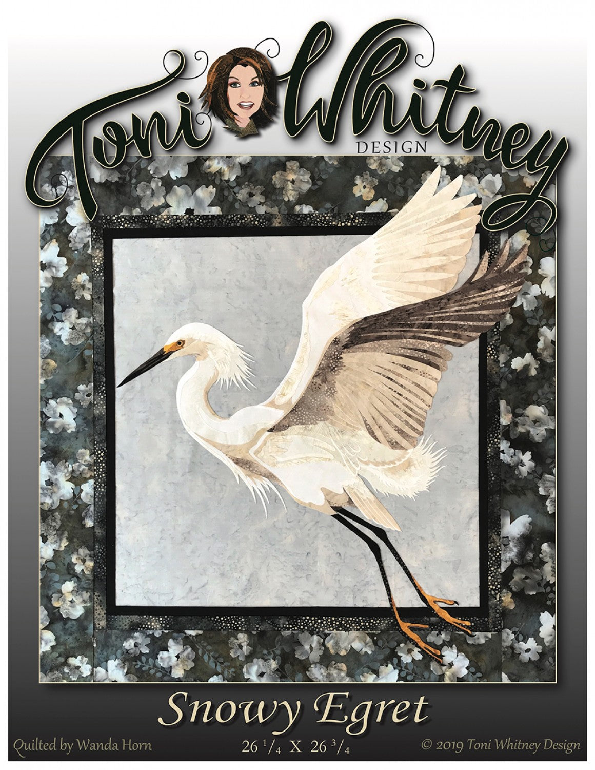 Toni Whitney Design Snowy Egret Bird Applique Quilt Pattern Front Cover