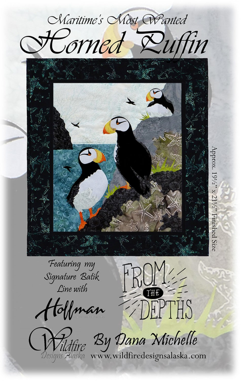 Wildfire Designs Alaska Maritime's Most Wanted Horned Puffin Applique Quilt Pattern Front Cover