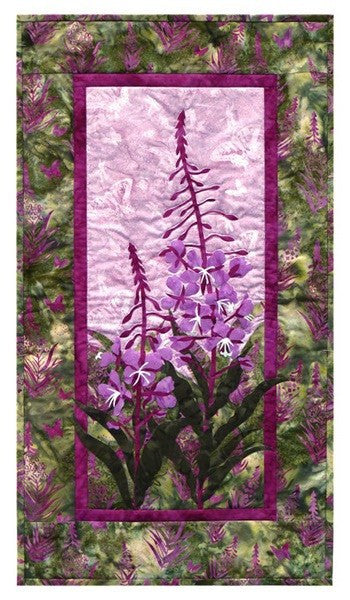 Wildfire Designs Alaska Into the Wild Summer's End Fireweed Flower Wall Hanging Applique Quilt Pattern