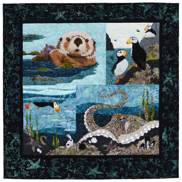 Wildfire Designs Alaska Maritime's Most Wanted Combined Four Pattern Applique Quilt