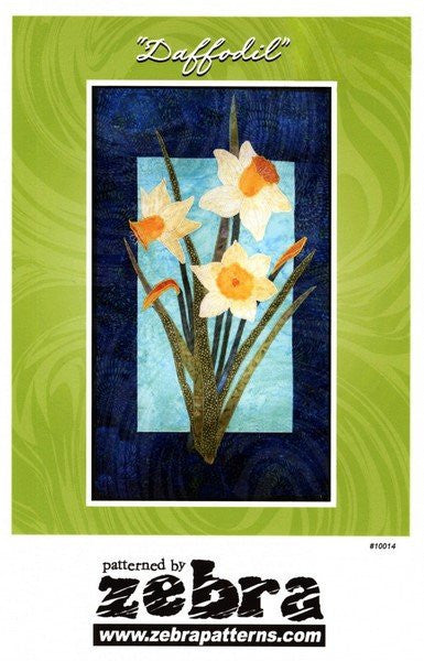 Zebra Patterns Yellow Daffodil Spring Flower Applique Quilt Pattern Front Cover